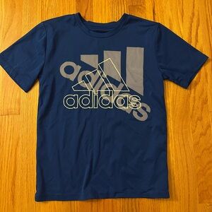 Adidas Kids Blue Tee with Logo Design